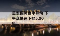 思宏国际盘中异动 下午盘快速下挫5.90%