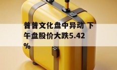 普普文化盘中异动 下午盘股价大跌5.42%